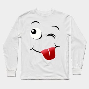 Emoji - tongue out face Long Sleeve T-Shirt